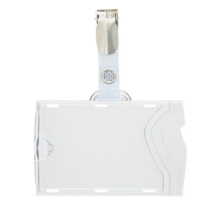 Porte-badge avec clip bretelle à lanière - Horizontal ou Vertical